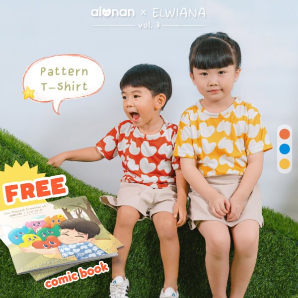 Kids Pattern T-Shirt – Short Sleeve (Alunan x Elwiana) Vol. 3 - Image 2