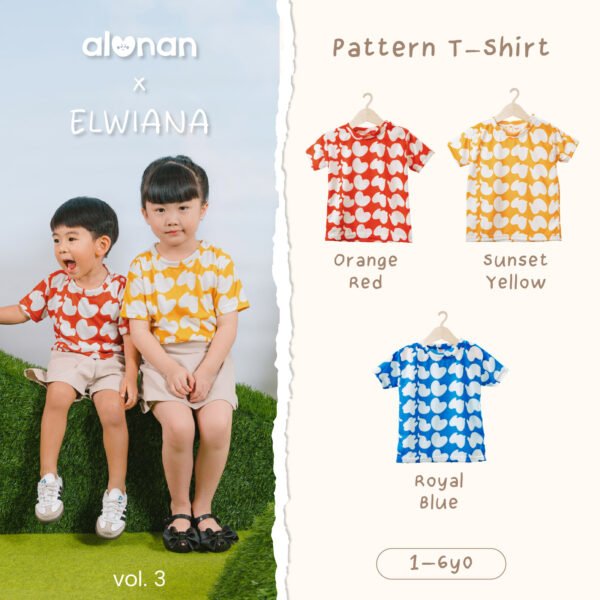 Baju Anak Kaos Pattern Lengan Pendek Alunan Elwiana