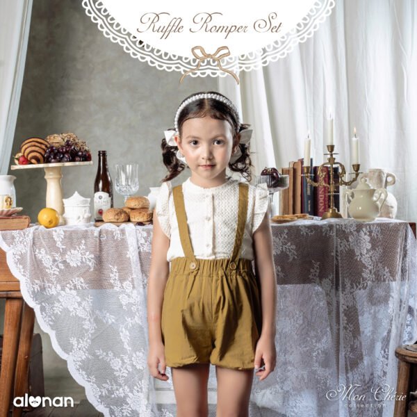 Baju Anak Perempuan Ruffle Romper 2in1 Set Mon Chérie Collection