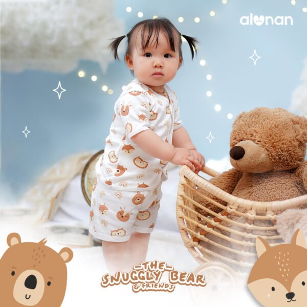 Newborn Button Set – Short & Long Sleeve (The Snuggly Bear & Friends) - Image 2