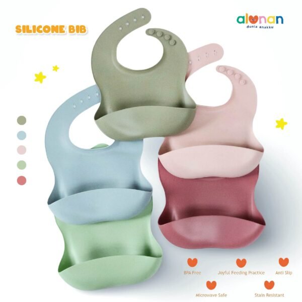 Bib Celemek Makan Bayi Silikon