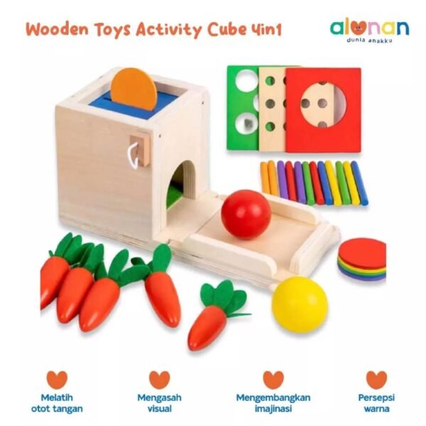 Mainan Edukasi Anak Activity Cube 4in1