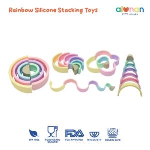 Mainan Susun Anak Rainbow Silicone Toys