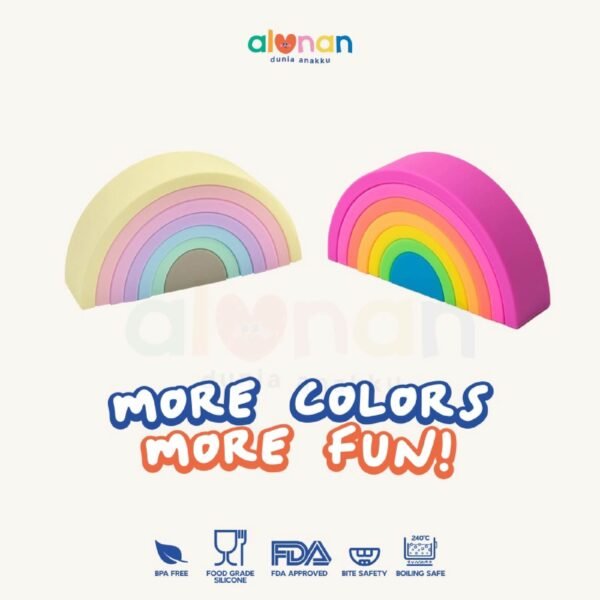 Silicone Toys – Rainbow Stacking Toys - Image 2