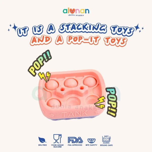 Silicone Toys – Tank Stacking Toys - Image 3