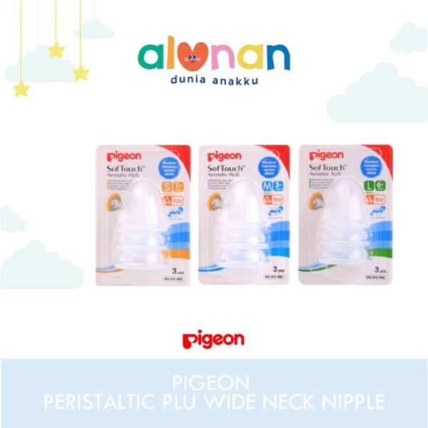 Pigeon Nipple SoftTouch Peristaltic Wide Neck 3 pcs