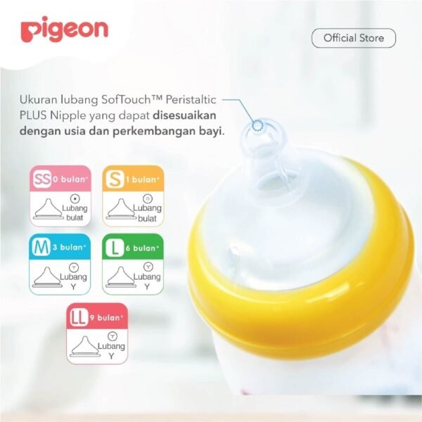 Pigeon - Nipple SoftTouch Peristaltic Wide Neck 3 pcs - Image 3