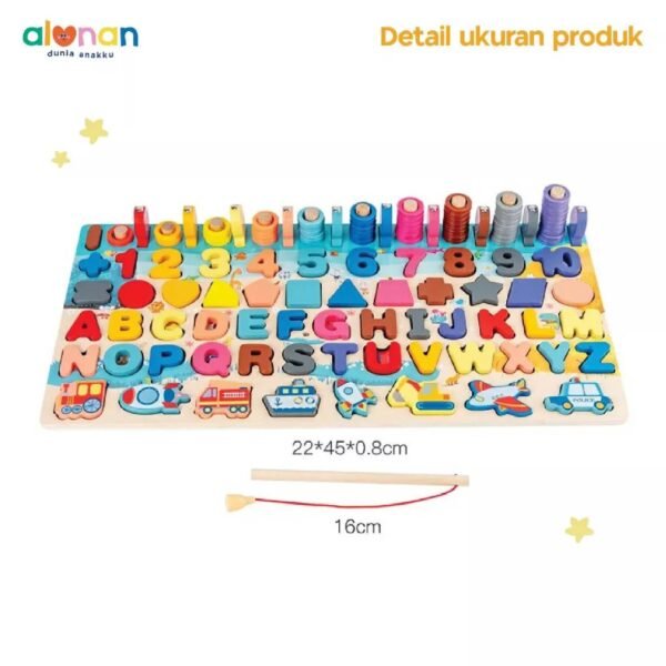 Wooden Toys – 6in1 Logarithmic Puzzle Board - Image 2