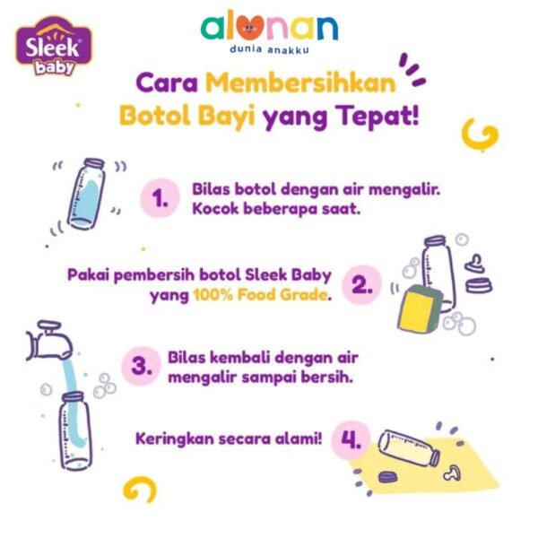 Sleek – Bottle Nipple & Baby Accessories Cleanser Botol 150 ml / 500 ml - Image 2