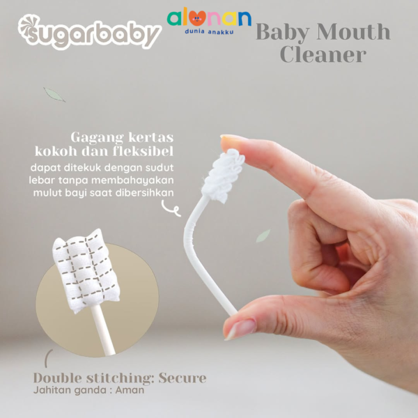 ALUNAN - Sugar Baby Mouth Cleaner in Jar 30 pcs - Pembersih Mulut Bayi SugarBaby - Oral Cleaner - Image 3