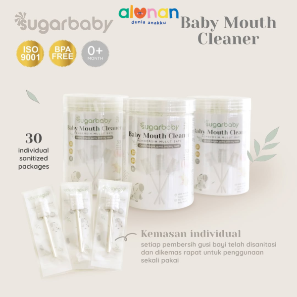 ALUNAN - Sugar Baby Mouth Cleaner in Jar 30 pcs - Pembersih Mulut Bayi SugarBaby - Oral Cleaner - Image 4