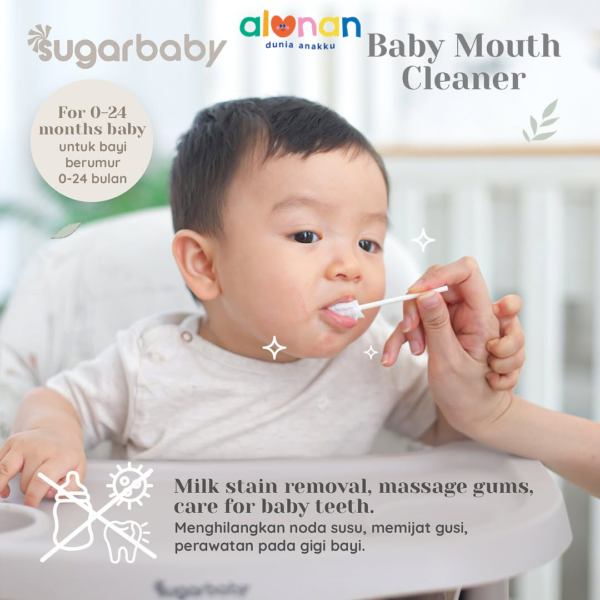 ALUNAN - Sugar Baby Mouth Cleaner in Jar 30 pcs - Pembersih Mulut Bayi SugarBaby - Oral Cleaner - Image 5