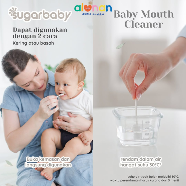 ALUNAN - Sugar Baby Mouth Cleaner in Jar 30 pcs - Pembersih Mulut Bayi SugarBaby - Oral Cleaner - Image 8