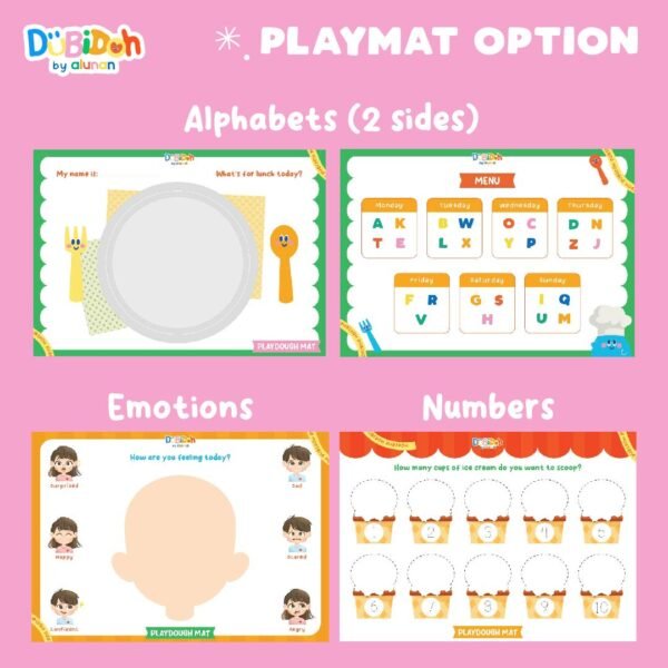 DuBiDoh Ultimate Package 300gr with Complete Accessories (Beads, Rolling Pin, Playmat & Shape Cutter) - Image 5